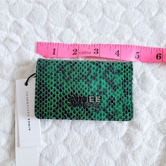 NEW Aimee Kestenberg Sammy bifold wallet emerald green snakeskin leather - Picture 4 of 8
